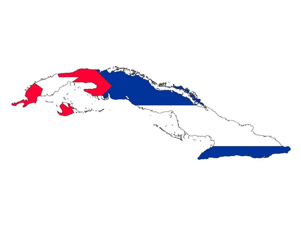 Cuba Carte Drapeau Combinés — Image vectorielle