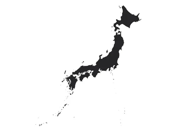 Mapa Negro Japón — Vector de stock