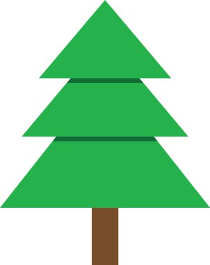 Basit karikatür el çizimi süslemeli Noel ağacı