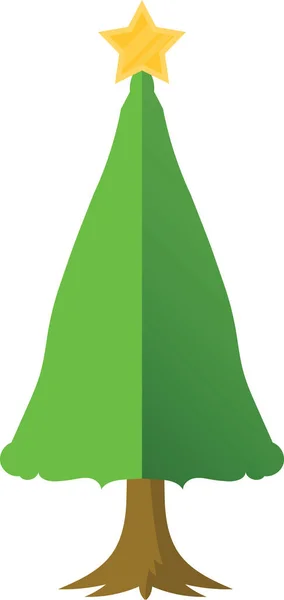 Simple Dibujos Animados Dibujado Mano Vector Árbol Navidad Con Adornos — Vector de stock