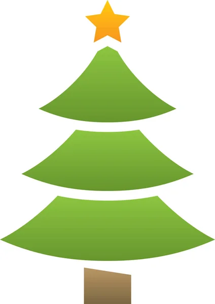 Simple Dibujos Animados Dibujado Mano Vector Árbol Navidad Con Adornos — Vector de stock