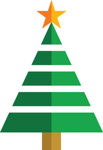 Simple Dibujos Animados Dibujado Mano Vector Árbol Navidad Con Adornos — Vector de stock