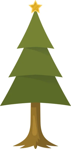 Simple Dibujos Animados Dibujado Mano Vector Árbol Navidad Con Adornos — Vector de stock