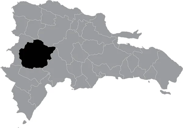 Mapa Localização Dominican San Juan Dentro Mapa Cinza Dominican Republic — Vetor de Stock