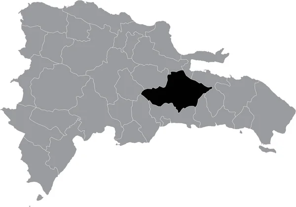 Mapa Localização Dominican Monte Plata Dentro Mapa Cinza Dominican Republic — Vetor de Stock