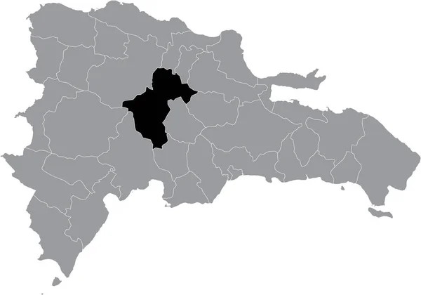 Black Location Map Dominican Vega Province Gray Map Dominican Republic — Stock Vector