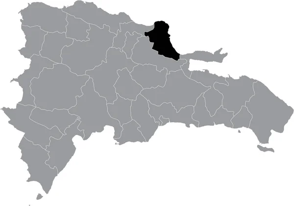 Mapa Ubicación Negro Provincia Dominicana Mara Trinidad Snchez Dentro Del — Archivo Imágenes Vectoriales