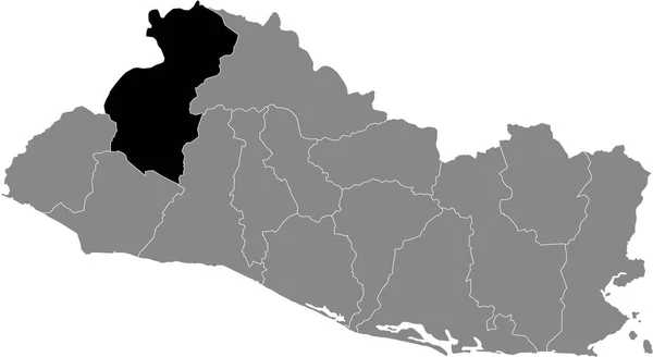 Mapa Localização Departamento Salvador Dentro Mapa Cinzento Salvador —  Vetores de Stock