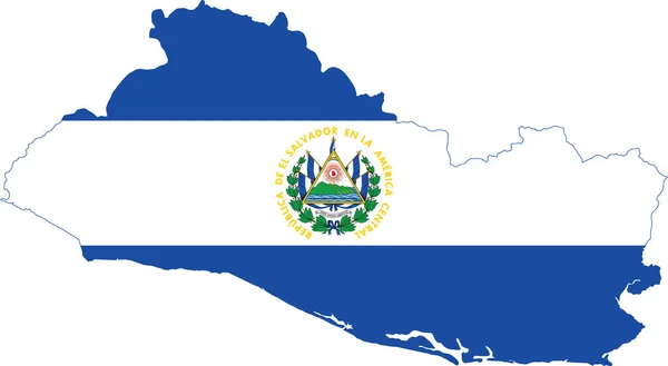 Bandeira Salvador Cortada Dentro Mapa —  Vetores de Stock