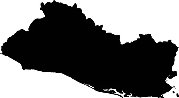 Μαύρος Διανυσματικός Χάρτης Της Ενιαίας Προεδρικής Συνταγματικής Δημοκρατίας Του Σαλβαδόρ — Διανυσματικό Αρχείο
