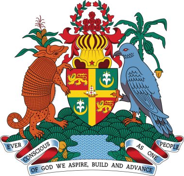 Official current vector coat of arms of unitary two-party parliamentary constitutional monarchy of Grenada clipart