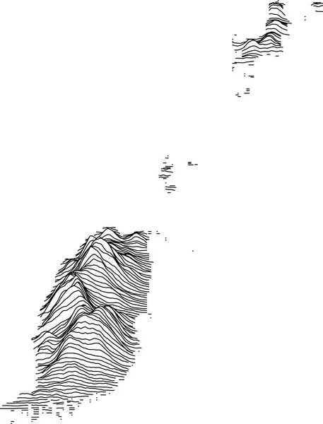 黒の輪郭線でグレナダの地形図 — ストックベクタ