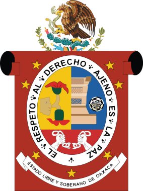 Meksika eyaleti Oaxaca 'nın resmi arması.
