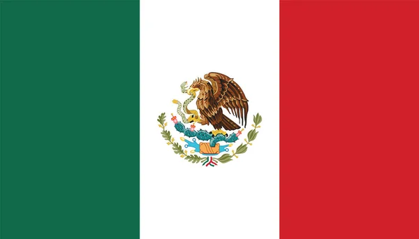 Официальный Векторный Флаг Конституционной Республики Мексика — стоковый вектор