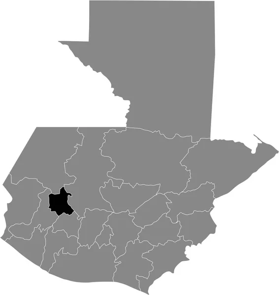 Mapa Ubicación Negro Del Departamento Totonicapn Guatemalteco Dentro Del Mapa — Archivo Imágenes Vectoriales