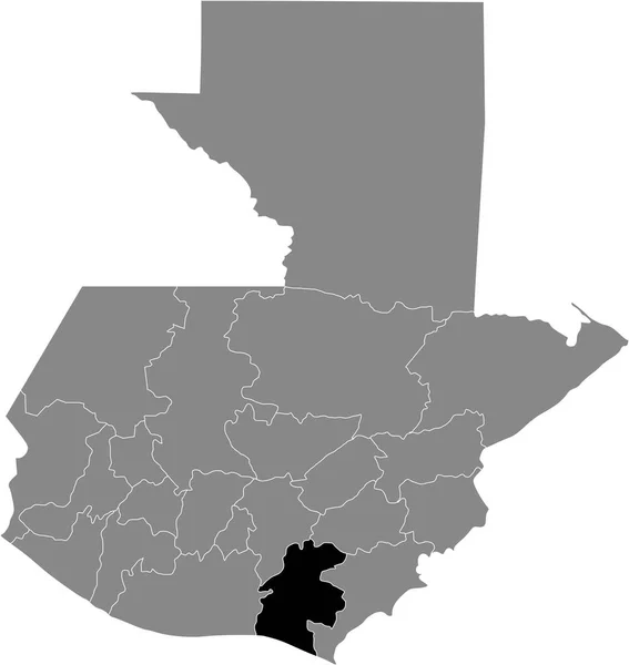 Mapa Ubicación Negro Del Departamento Guatemalteco Santa Rosa Dentro Del — Archivo Imágenes Vectoriales