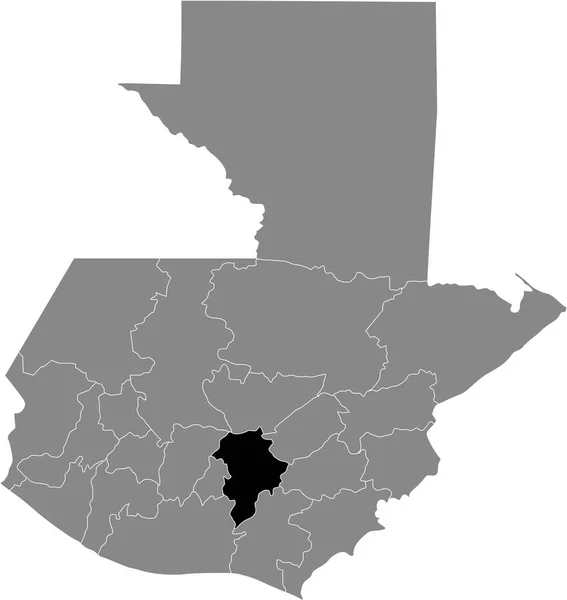 危地马拉城市部灰色地图内的危地马拉城市部黑色位置图 — 图库矢量图片