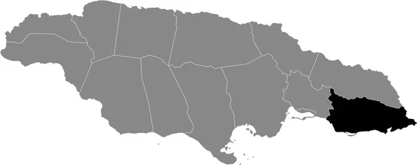 Mapa Localização Jamaicano Saint Thomas Mapa Paróquia Jamaica —  Vetores de Stock