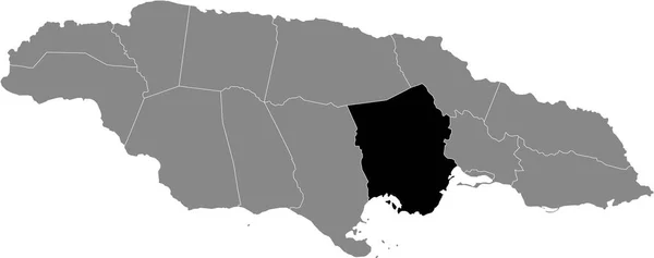 Mapa Localização Jamaica Dentro Mapa Jamaica — Vetor de Stock