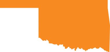 ABD federal Oklahoma eyaletinin turuncu haritası (Doğal Amerika)