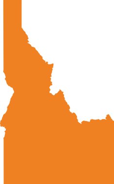 ABD federal eyaleti Idaho 'nun turuncu haritası (Gem State)