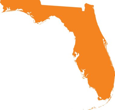 ABD 'nin Florida federal eyaletinin turuncu haritası (Günışığı Eyaleti)