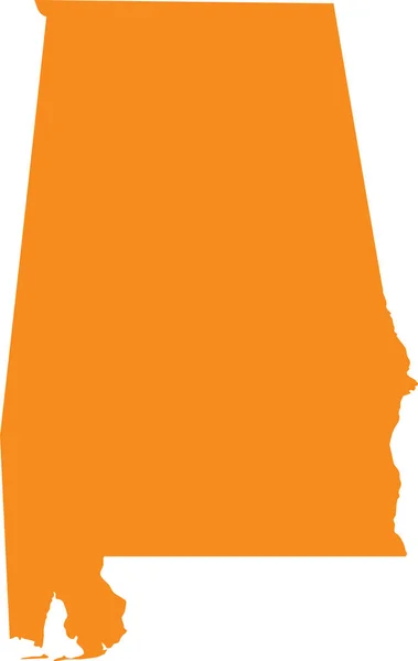 Mapa Naranja Del Estado Federal Alabama Yellowhammer State — Vector de stock