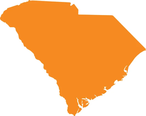 Mapa Laranja Estado Carolina Sul Palmetto State —  Vetores de Stock