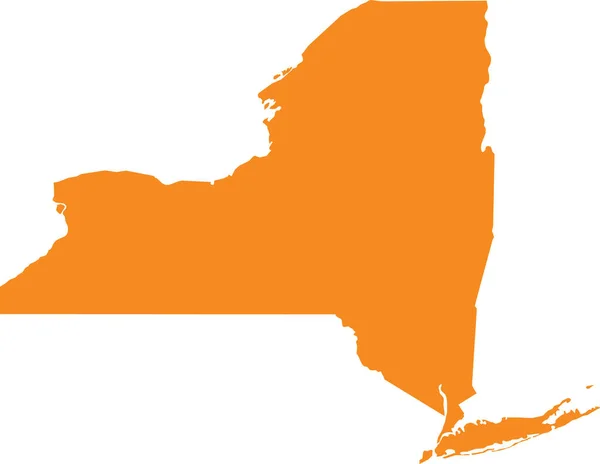 Mapa Laranja Estado Federal Nova Iorque Dos Eua Empire State —  Vetores de Stock