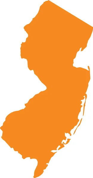 Oranje Kaart Van Amerikaanse Federale Staat New Jersey Garden State — Stockvector