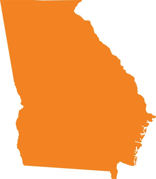 Mapa Naranja Del Estado Federal Georgia Peach State — Vector de stock