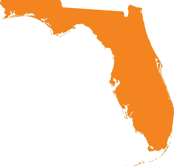 Oranje Kaart Van Amerikaanse Federale Staat Florida Sunshine State — Stockvector