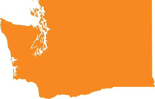 Orange Map Federal State Washington Evergreen State — стоковий вектор