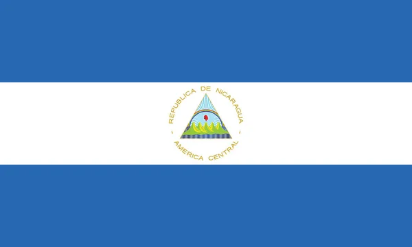 Bandera Vectorial Actual Oficial República Constitucional Presidencial Unitaria Dominante Nicaragua — Archivo Imágenes Vectoriales