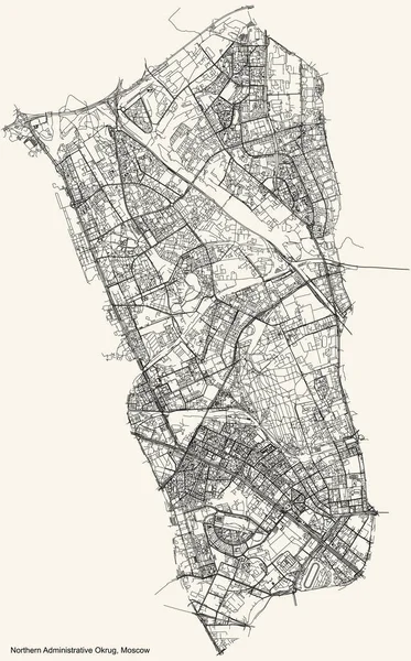 Preto Simples Mapa Detalhado Estradas Rua Fundo Bege Vintage Bairro —  Vetores de Stock