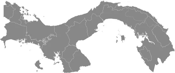 巴拿马各省白色边界的灰色矢量图 — 图库矢量图片