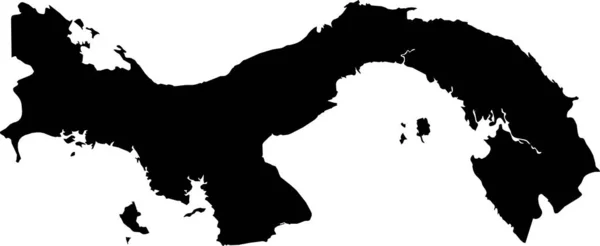Μαύρος Διανυσματικός Χάρτης Της Ενιαίας Προεδρικής Συνταγματικής Δημοκρατίας Του Παναμά — Διανυσματικό Αρχείο