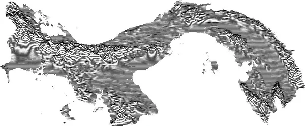 Mapa Topográfico Panamá Com Linhas Contorno Preto —  Vetores de Stock