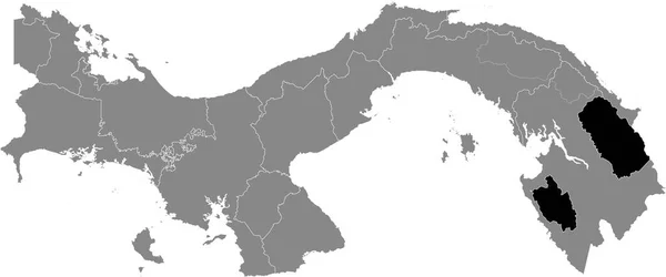 Mapa Ubicación Negro Región Indígena Ember Panameña Dentro Del Mapa — Archivo Imágenes Vectoriales