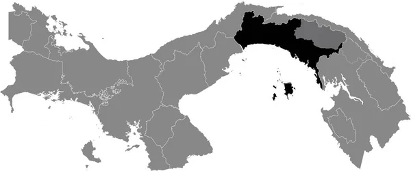 Чорна Мапа Панамської Провінції Панама Всередині Сірої Мапи Панами — стоковий вектор