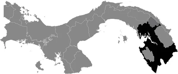 Mapa Localização Panamenho Darin Dentro Mapa Cinza Panamá — Vetor de Stock