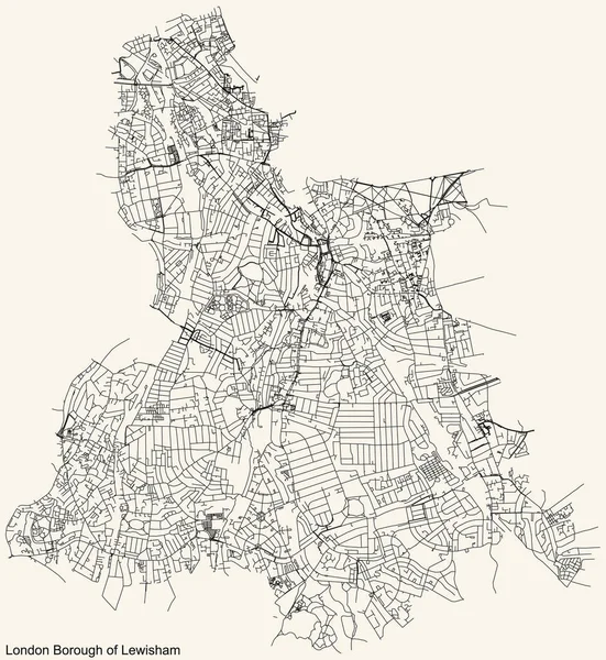 Preto Simples Mapa Detalhado Estradas Rua Fundo Bege Vintage Bairro —  Vetores de Stock