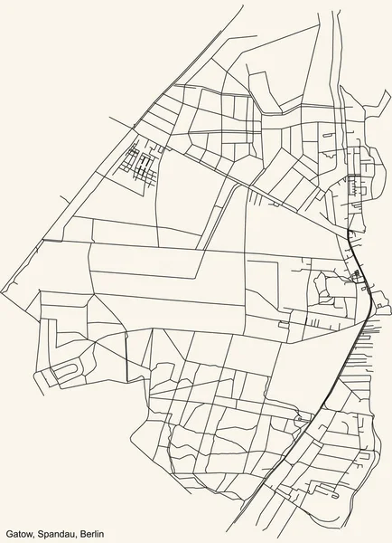 Preto Simples Detalhado Cidade Rua Estradas Mapa Plano Fundo Bege — Vetor de Stock