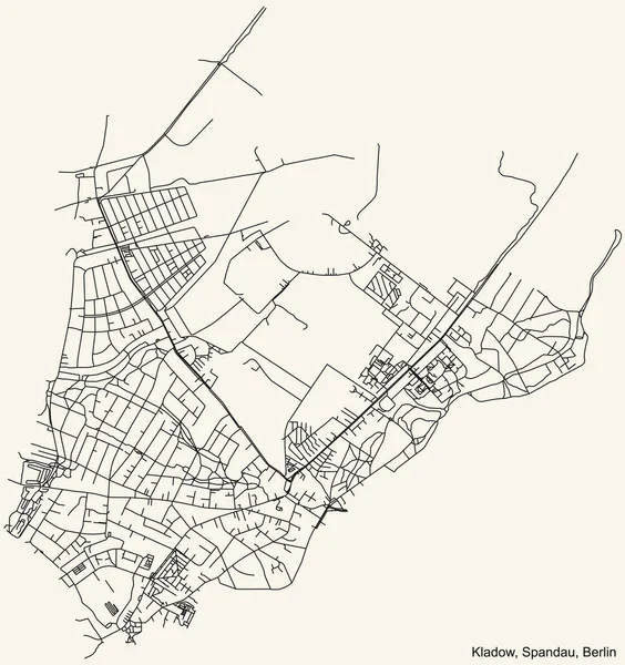 Preto Simples Detalhado Cidade Rua Estradas Mapa Plano Sobre Vintage — Vetor de Stock