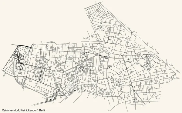 Preto Simples Detalhado Cidade Rua Estradas Mapa Plano Fundo Bege —  Vetores de Stock