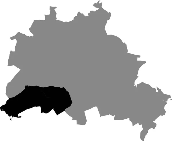 Mapa Ubicación Negro Berliner Steglitz Zehlendorf Borough Bezirk Dentro Del — Vector de stock