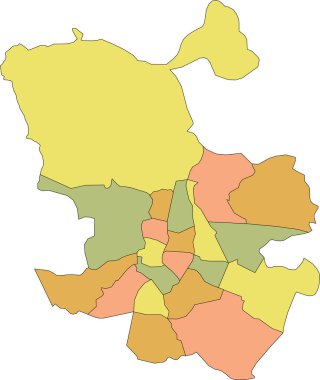 Madrid, İspanya 'nın siyah kenarlı basit vektör pastel haritası