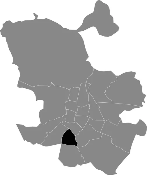 Black Location Map Madrilenian Usera Neighborhood Gray Map Madrid Spain — Stock Vector