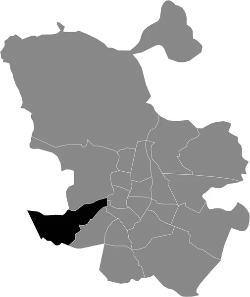 Mapa Localização Bairro Madrilenian Latina Dentro Mapa Cinza Madrid Espanha — Vetor de Stock