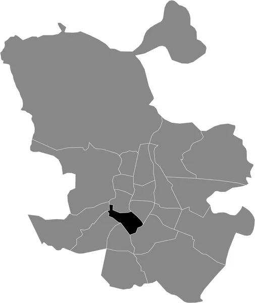 Mapa Localização Bairro Madrilenian Arganzuela Dentro Mapa Cinza Madrid Espanha — Vetor de Stock